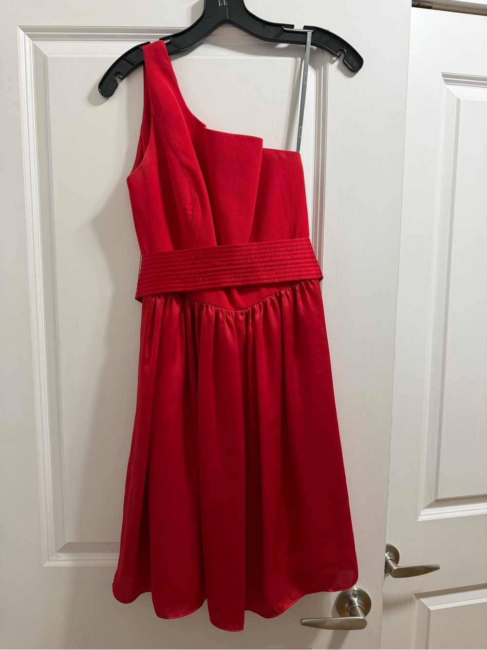Asymmetric One-Shoulder Red Cocktail Dress